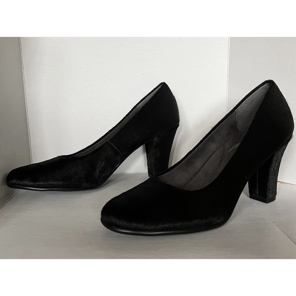 Aerosoles Memory Foam Comfort Dolled Up Black Cow Hair Pumps, Size 8